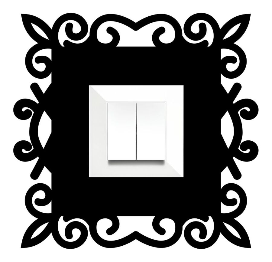 ARVDLDSNM1 - Desen Tasarımlı Dekoratif Priz Çerçevesi Süsü - Ahşap - Tekli - 2