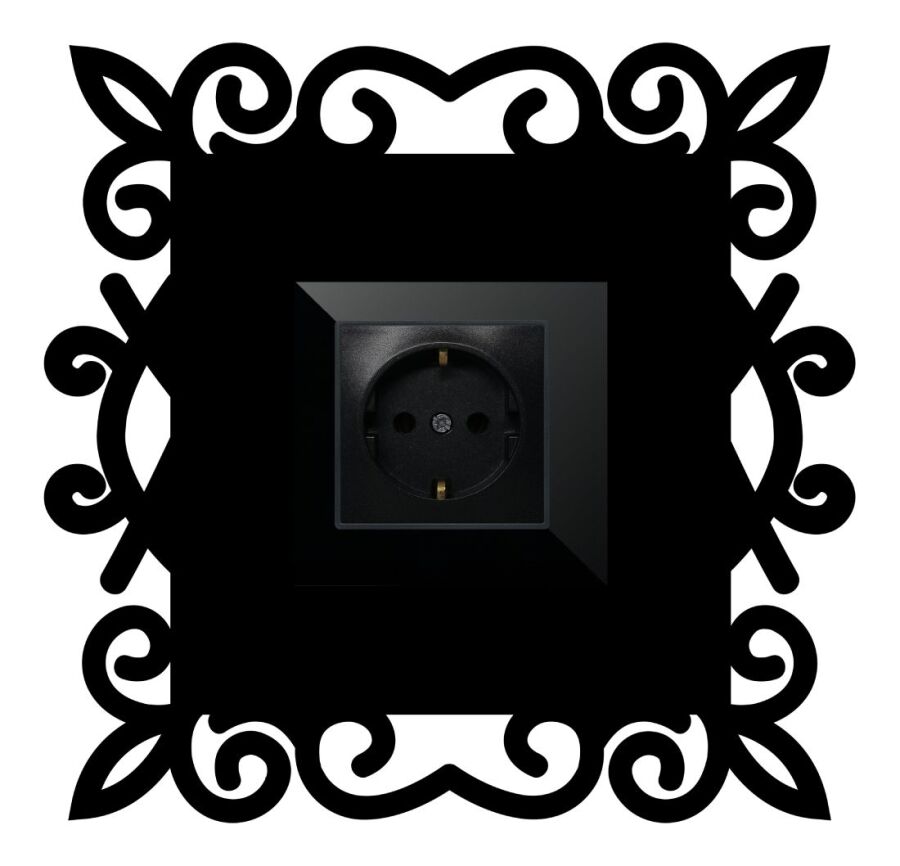 ARVDLDSNM1 - Desen Tasarımlı Dekoratif Priz Çerçevesi Süsü - Ahşap - Tekli - 4