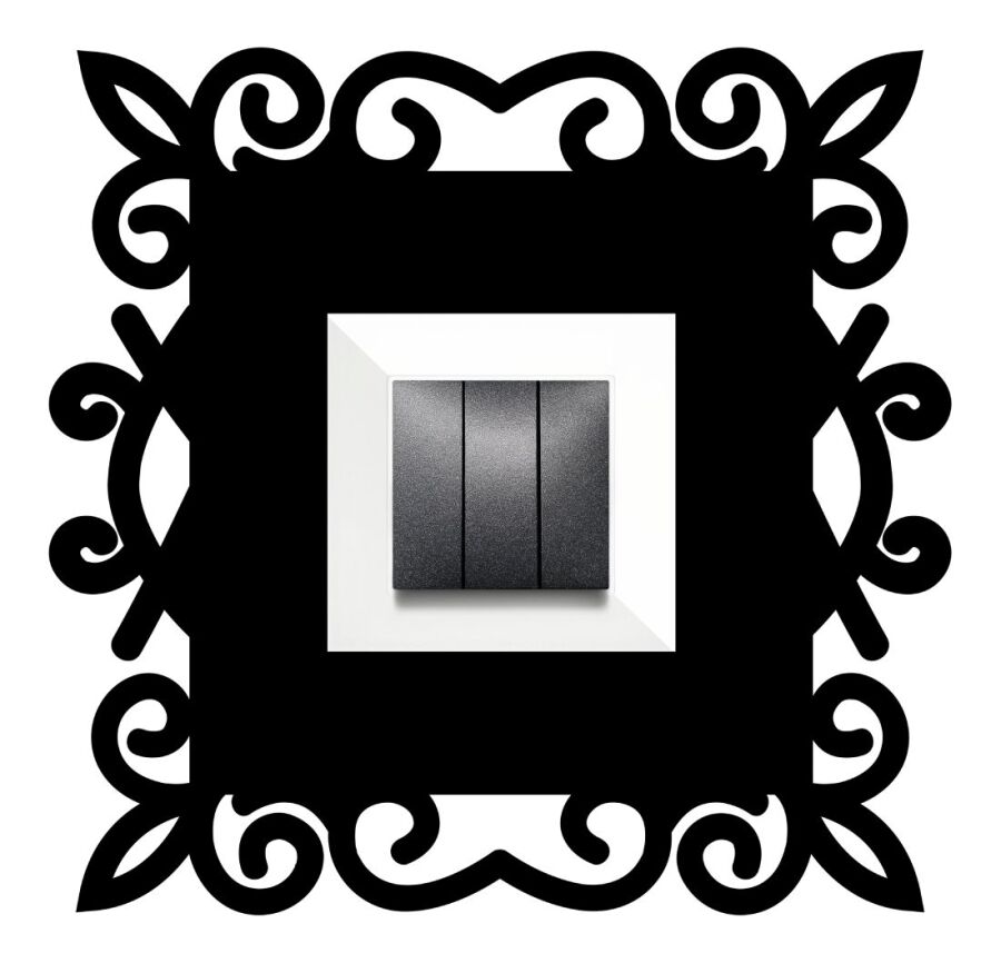 ARVDLDSNM1 - Desen Tasarımlı Dekoratif Priz Çerçevesi Süsü - Ahşap - Tekli - 5