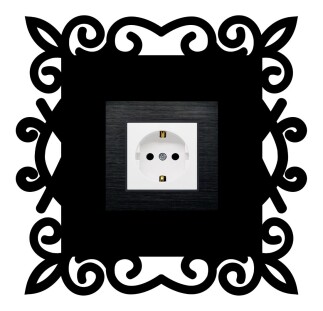 ARVDLDSNM1 - Desen Tasarımlı Dekoratif Priz Çerçevesi Süsü - Ahşap - Tekli - 7