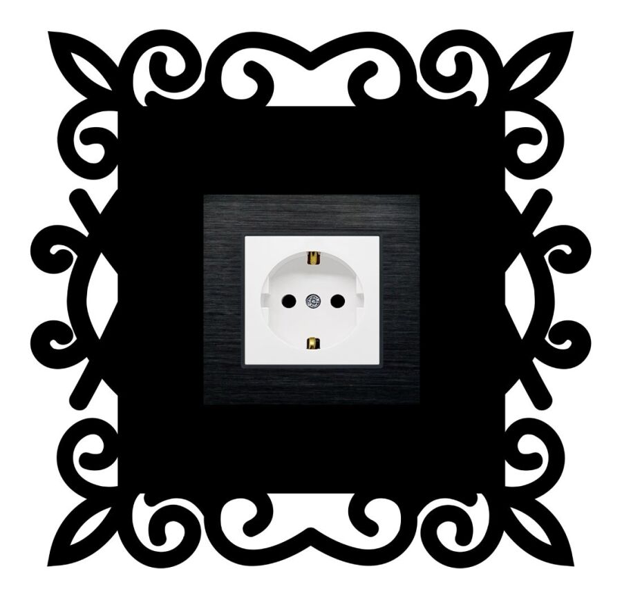 ARVDLDSNM1 - Desen Tasarımlı Dekoratif Priz Çerçevesi Süsü - Ahşap - Tekli - 7