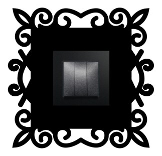 ARVDLDSNM1 - Desen Tasarımlı Dekoratif Priz Çerçevesi Süsü - Ahşap - Tekli - 10