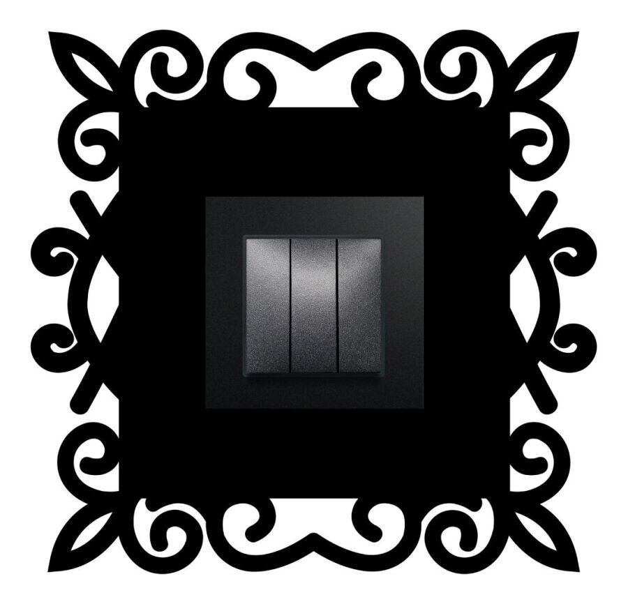 ARVDLDSNM1 - Desen Tasarımlı Dekoratif Priz Çerçevesi Süsü - Ahşap - Tekli - 10