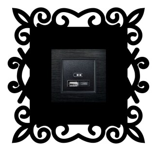 ARVDLDSNM1 - Desen Tasarımlı Dekoratif Priz Çerçevesi Süsü - Ahşap - Tekli - 11