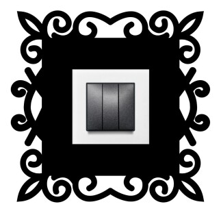 ARVDLDSNM1 - Desen Tasarımlı Dekoratif Priz Çerçevesi Süsü - Ahşap - Tekli - 13