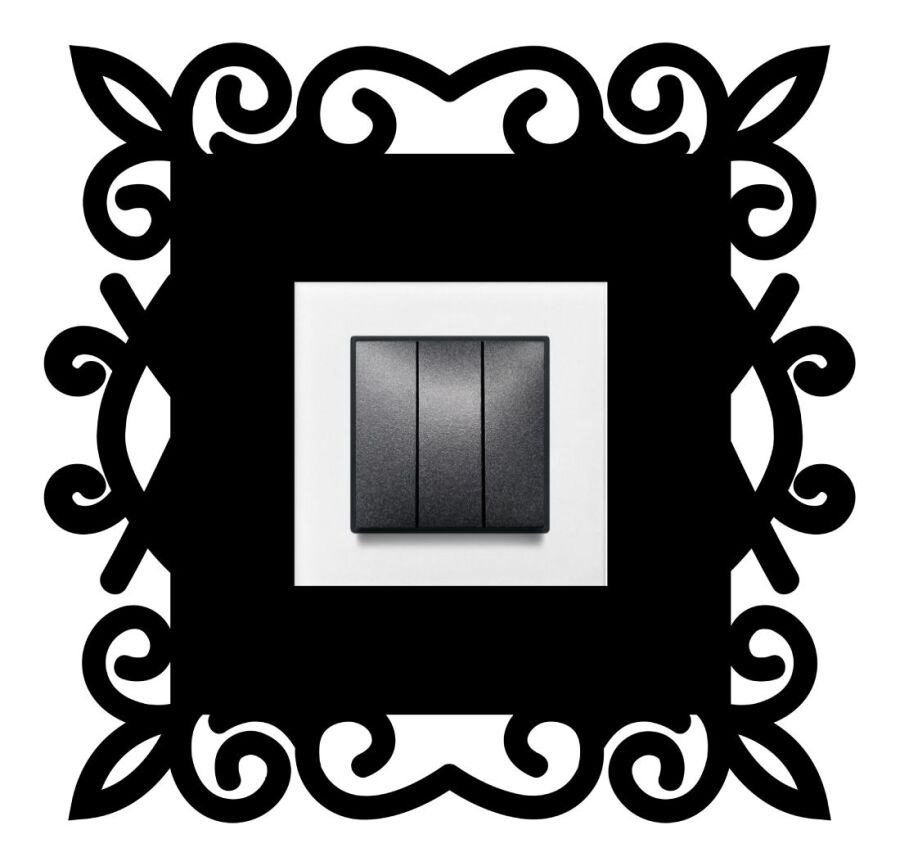 ARVDLDSNM1 - Desen Tasarımlı Dekoratif Priz Çerçevesi Süsü - Ahşap - Tekli - 13