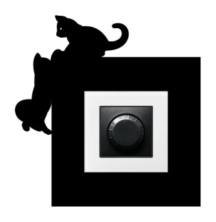 ARVDLKEDM1 - Kedi Tasarımlı Dekoratif Priz Çerçevesi Süsü - Ahşap - Tekli - 6