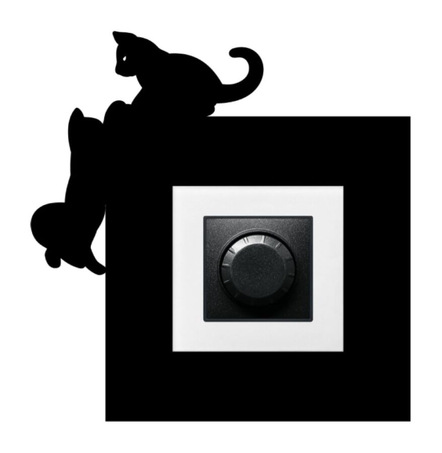 ARVDLKEDM1 - Kedi Tasarımlı Dekoratif Priz Çerçevesi Süsü - Ahşap - Tekli - 6