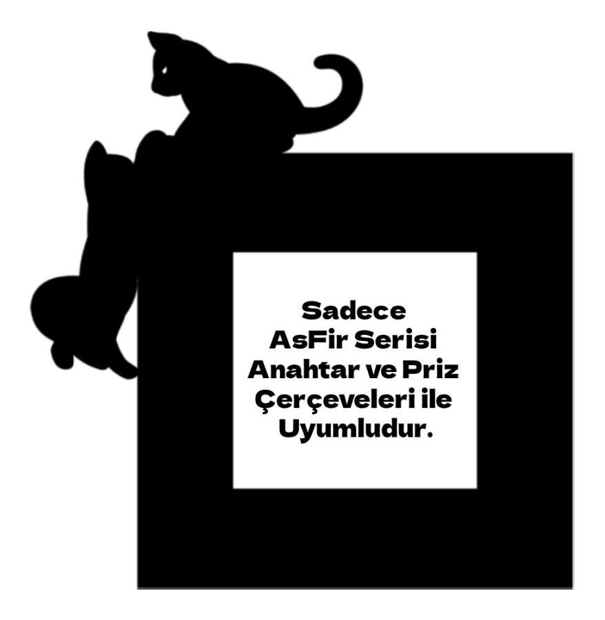 ARVDLKEDM1 - Kedi Tasarımlı Dekoratif Priz Çerçevesi Süsü - Ahşap - Tekli - 1