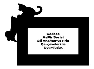 ARVDLKEDM2 - Kedi Tasarımlı Dekoratif Priz Çerçevesi Süsü - Ahşap - İkili - Arvehu Electric