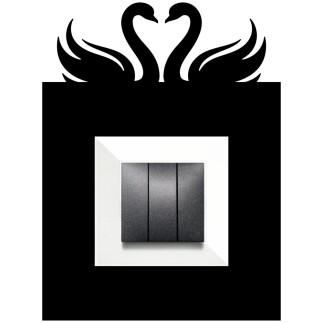 ARVDLKUGM1 - Kuğu Tasarımlı Dekoratif Priz Çerçevesi Süsü - Ahşap - Tekli - 5