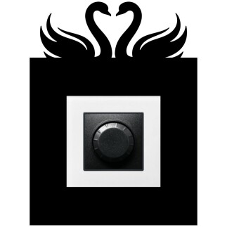 ARVDLKUGM1 - Kuğu Tasarımlı Dekoratif Priz Çerçevesi Süsü - Ahşap - Tekli - 6