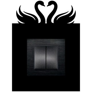 ARVDLKUGM1 - Kuğu Tasarımlı Dekoratif Priz Çerçevesi Süsü - Ahşap - Tekli - 7