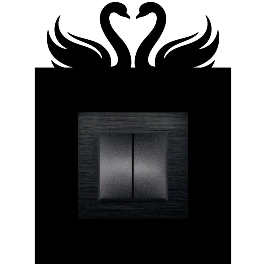 ARVDLKUGM1 - Kuğu Tasarımlı Dekoratif Priz Çerçevesi Süsü - Ahşap - Tekli - 7