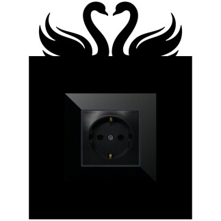 ARVDLKUGM1 - Kuğu Tasarımlı Dekoratif Priz Çerçevesi Süsü - Ahşap - Tekli - 8