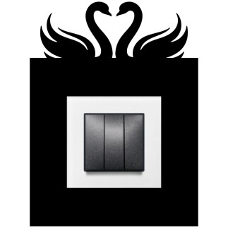 ARVDLKUGM1 - Kuğu Tasarımlı Dekoratif Priz Çerçevesi Süsü - Ahşap - Tekli - 10