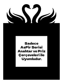 ARVDLKUGM1 - Kuğu Tasarımlı Dekoratif Priz Çerçevesi Süsü - Ahşap - Tekli - Arvehu Electric