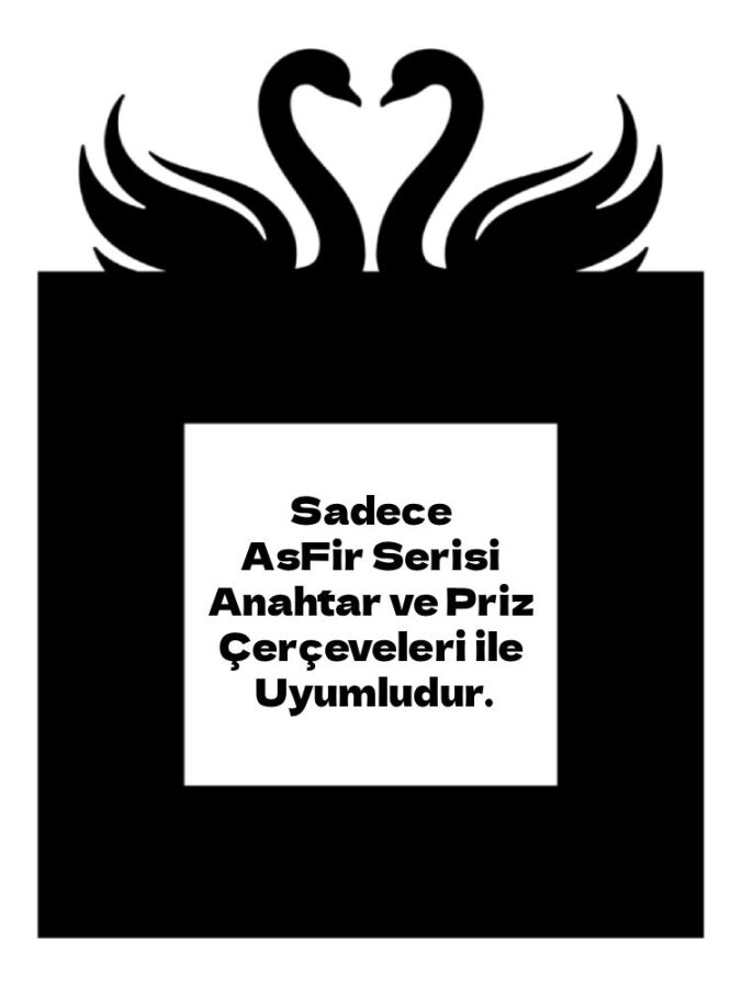 ARVDLKUGM1 - Kuğu Tasarımlı Dekoratif Priz Çerçevesi Süsü - Ahşap - Tekli - 1