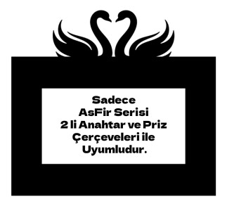 ARVDLKUGM2 - Kuğu Tasarımlı Dekoratif Priz Çerçevesi Süsü - Ahşap - İkili - Arvehu Electric