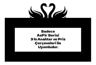 ARVDLKUGM3 - Kuğu Tasarımlı Dekoratif Priz Çerçevesi Süsü - Ahşap - Üçlü - Arvehu Electric