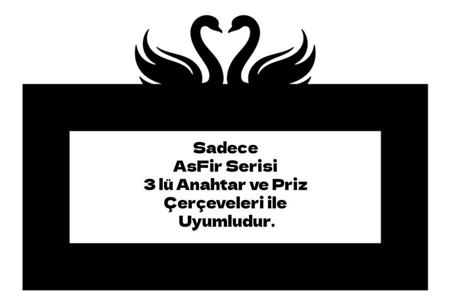 ARVDLKUGM3 - Kuğu Tasarımlı Dekoratif Priz Çerçevesi Süsü - Ahşap - Üçlü - 1