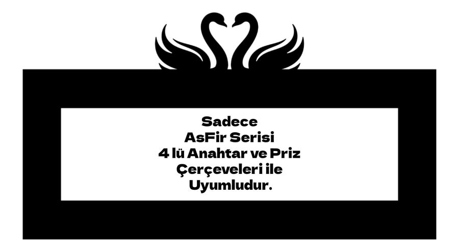 ARVDLKUGM4 - Kuğu Tasarımlı Dekoratif Priz Çerçevesi Süsü - Ahşap - Dörtlü - 1