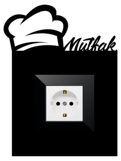 ARVDLMTFM1 - Mutfak Tasarımlı Dekoratif Priz Çerçevesi Süsü - Ahşap - Tekli - 3