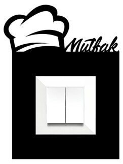 ARVDLMTFM1 - Mutfak Tasarımlı Dekoratif Priz Çerçevesi Süsü - Ahşap - Tekli - 2