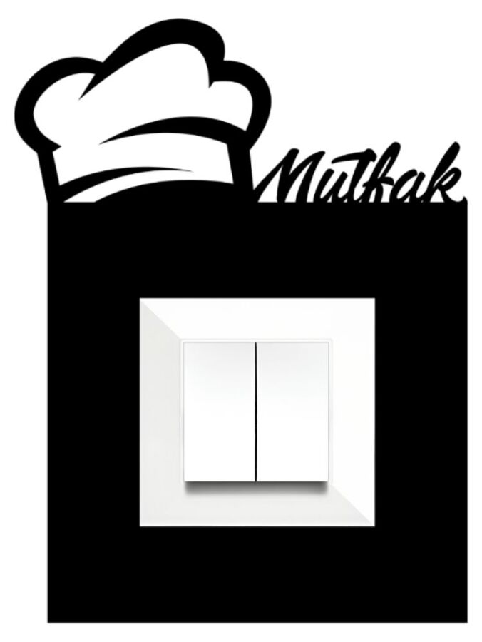 ARVDLMTFM1 - Mutfak Tasarımlı Dekoratif Priz Çerçevesi Süsü - Ahşap - Tekli - 2