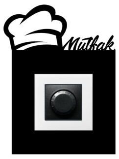 ARVDLMTFM1 - Mutfak Tasarımlı Dekoratif Priz Çerçevesi Süsü - Ahşap - Tekli - 5