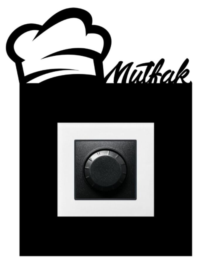 ARVDLMTFM1 - Mutfak Tasarımlı Dekoratif Priz Çerçevesi Süsü - Ahşap - Tekli - 5