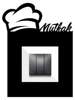 ARVDLMTFM1 - Mutfak Tasarımlı Dekoratif Priz Çerçevesi Süsü - Ahşap - Tekli - 6