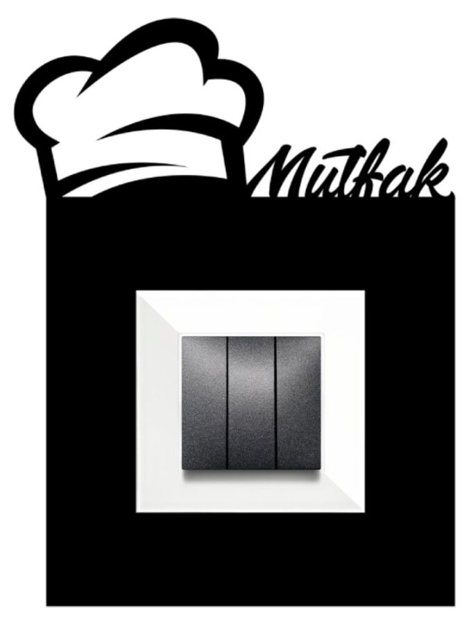 ARVDLMTFM1 - Mutfak Tasarımlı Dekoratif Priz Çerçevesi Süsü - Ahşap - Tekli - 6