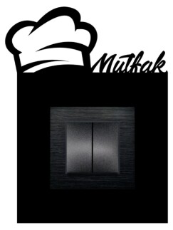 ARVDLMTFM1 - Mutfak Tasarımlı Dekoratif Priz Çerçevesi Süsü - Ahşap - Tekli - 7