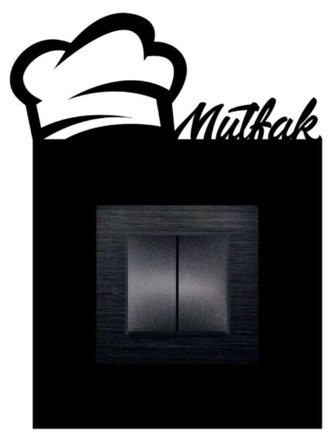 ARVDLMTFM1 - Mutfak Tasarımlı Dekoratif Priz Çerçevesi Süsü - Ahşap - Tekli - 7