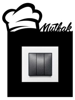 ARVDLMTFM1 - Mutfak Tasarımlı Dekoratif Priz Çerçevesi Süsü - Ahşap - Tekli - 8