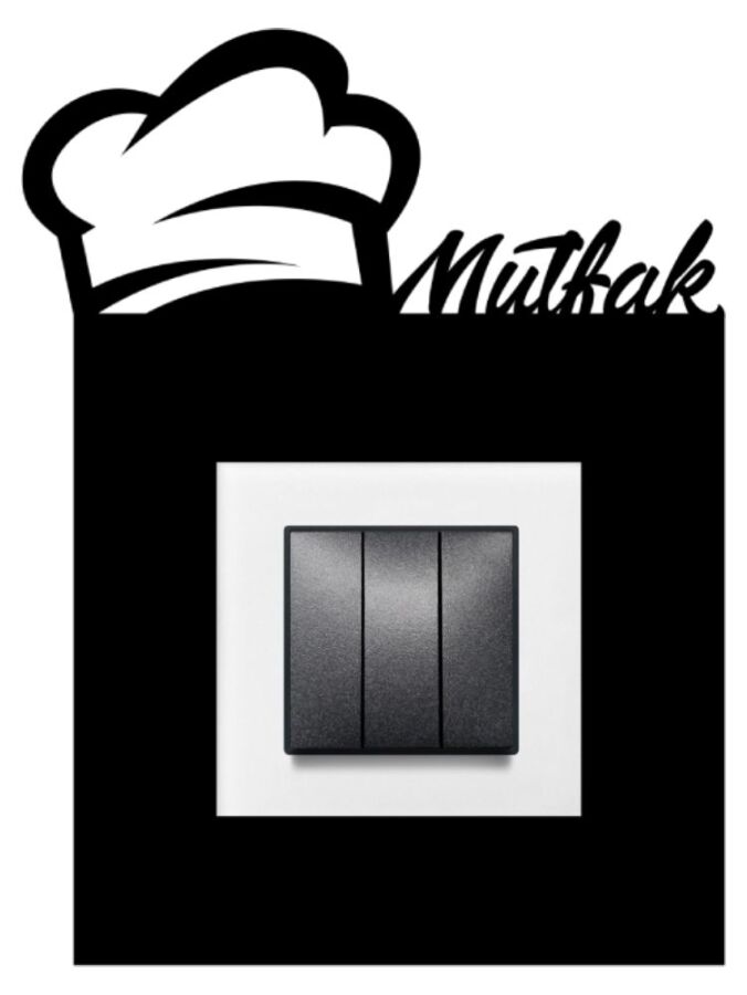 ARVDLMTFM1 - Mutfak Tasarımlı Dekoratif Priz Çerçevesi Süsü - Ahşap - Tekli - 8