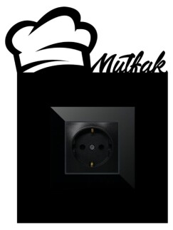 ARVDLMTFM1 - Mutfak Tasarımlı Dekoratif Priz Çerçevesi Süsü - Ahşap - Tekli - 9