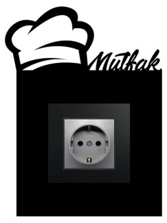 ARVDLMTFM1 - Mutfak Tasarımlı Dekoratif Priz Çerçevesi Süsü - Ahşap - Tekli - 4