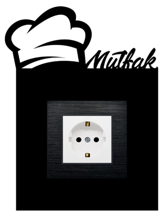 ARVDLMTFM1 - Mutfak Tasarımlı Dekoratif Priz Çerçevesi Süsü - Ahşap - Tekli - 11