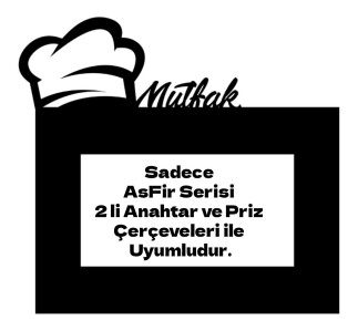 ARVDLMTFM2 - Mutfak Tasarımlı Dekoratif Priz Çerçevesi Süsü - Ahşap - İkili - Arvehu Electric