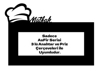 ARVDLMTFM3 - Mutfak Tasarımlı Dekoratif Priz Çerçevesi Süsü - Ahşap - Üçlü - Arvehu Electric