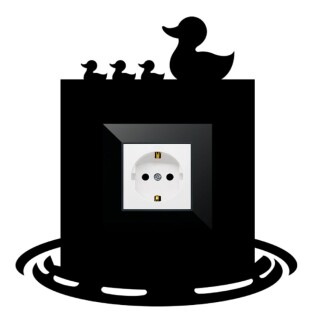 ARVDLODKM1 - Ördek Tasarımlı Dekoratif Priz Çerçevesi Süsü - Ahşap - Tekli - 3