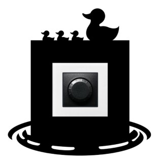 ARVDLODKM1 - Ördek Tasarımlı Dekoratif Priz Çerçevesi Süsü - Ahşap - Tekli - 5