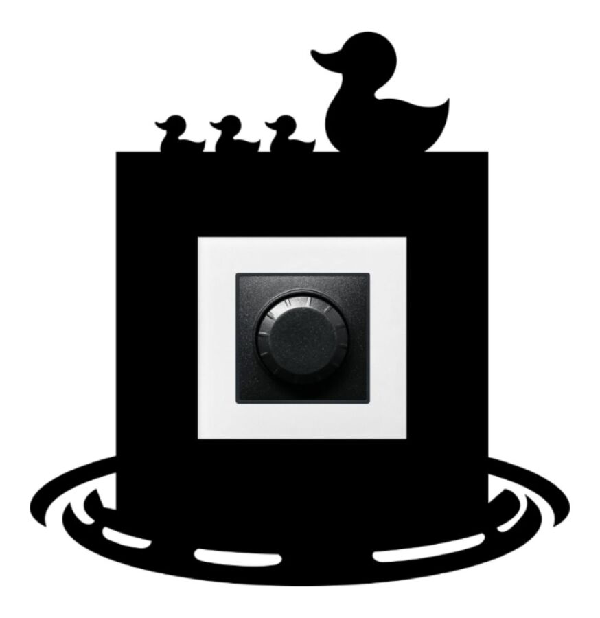 ARVDLODKM1 - Ördek Tasarımlı Dekoratif Priz Çerçevesi Süsü - Ahşap - Tekli - 5