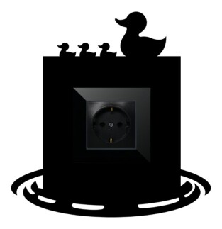 ARVDLODKM1 - Ördek Tasarımlı Dekoratif Priz Çerçevesi Süsü - Ahşap - Tekli - 8