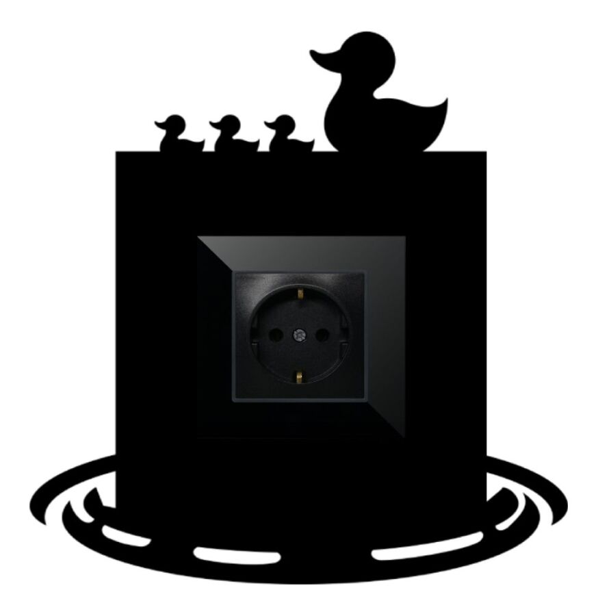 ARVDLODKM1 - Ördek Tasarımlı Dekoratif Priz Çerçevesi Süsü - Ahşap - Tekli - 8