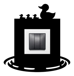 ARVDLODKM1 - Ördek Tasarımlı Dekoratif Priz Çerçevesi Süsü - Ahşap - Tekli - 7