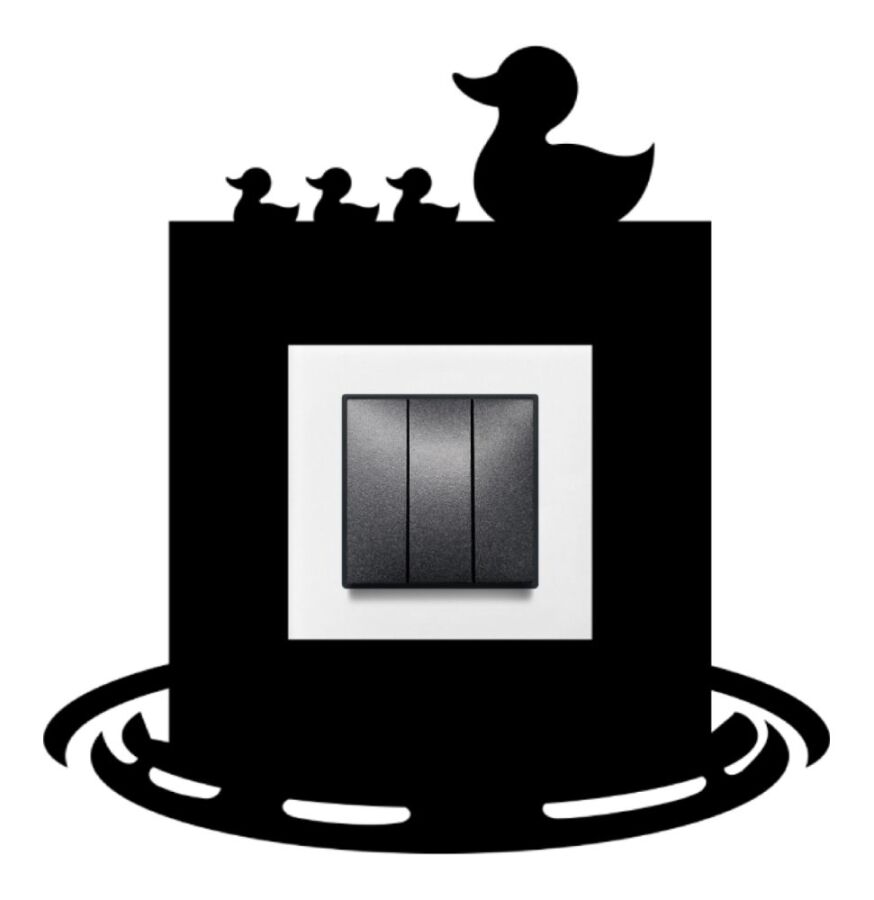 ARVDLODKM1 - Ördek Tasarımlı Dekoratif Priz Çerçevesi Süsü - Ahşap - Tekli - 7