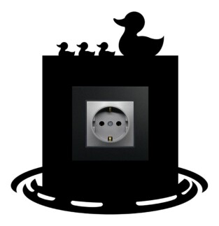 ARVDLODKM1 - Ördek Tasarımlı Dekoratif Priz Çerçevesi Süsü - Ahşap - Tekli - 9